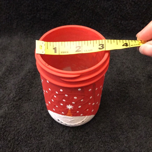 Hand Painted Ball Mason Jar Snowman In Red - Picture 8 of 8